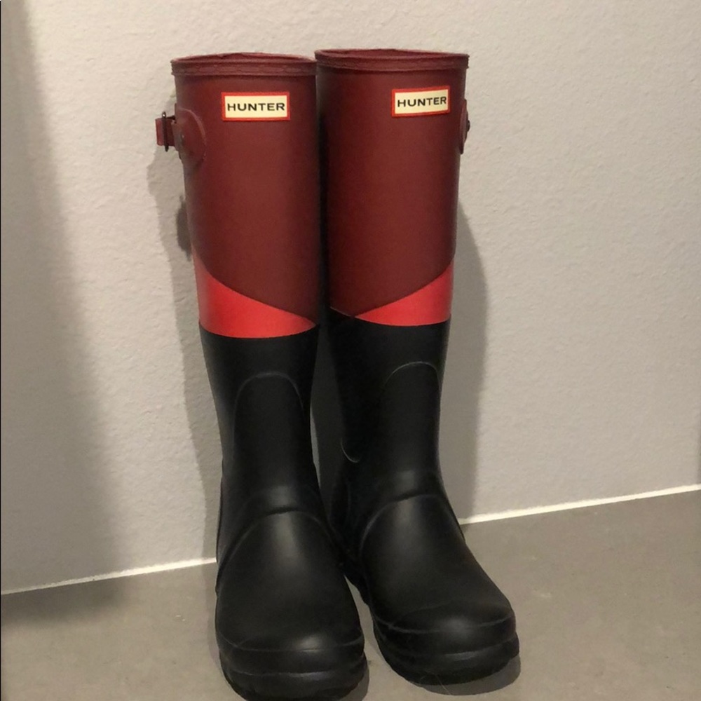 Hunter Original Tall Asymmetric Colorblock Boot